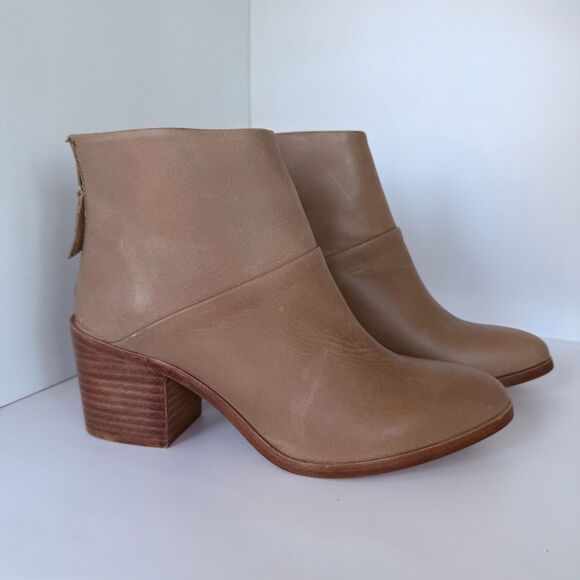 NWOB Nisolo Women's Dari Heeled Ankle Bootie in Almond Tan Leather Size 8.5 - Picture 9 of 15